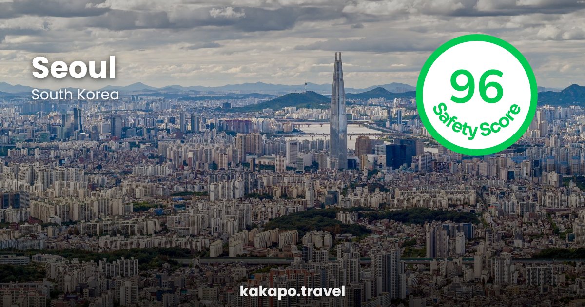 Seoul, South Korea — safety score 96 out of 100