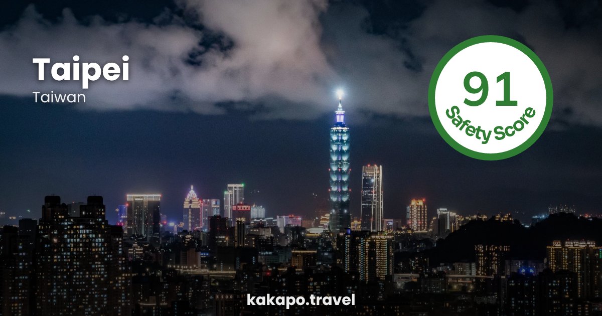 Taipei, Taiwan — safety score 91 out of 100