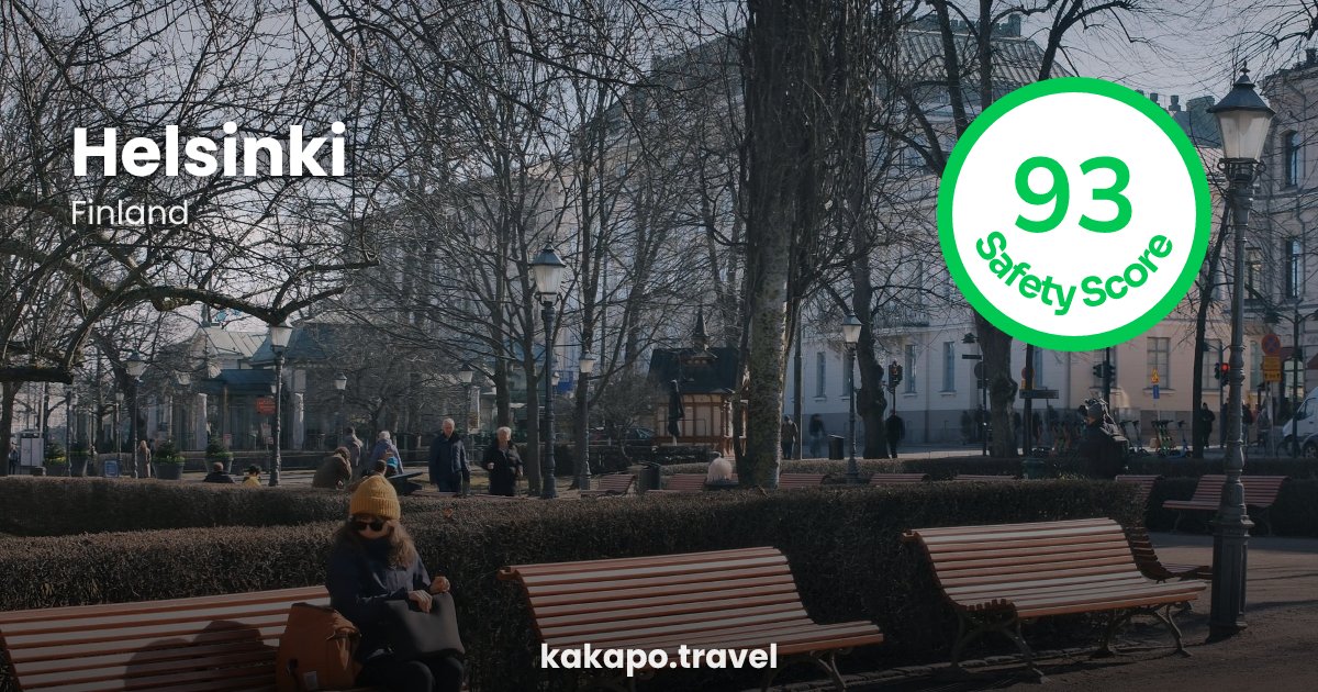 Helsinki, Finland — safety score 93 out of 100