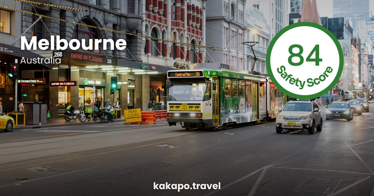 Melbourne, Australia — safety score 84 out of 100