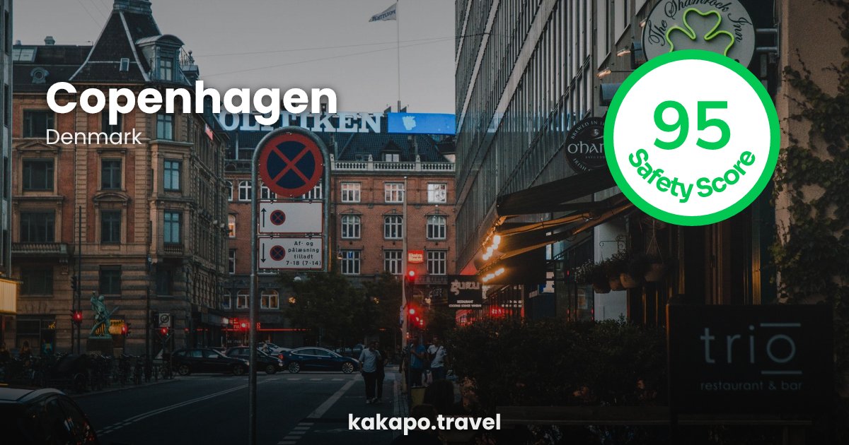 Copenhagen, Denmark — safety score 95 out of 100