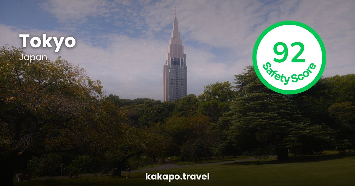 Tokyo, Japan — safety score 92 out of 100