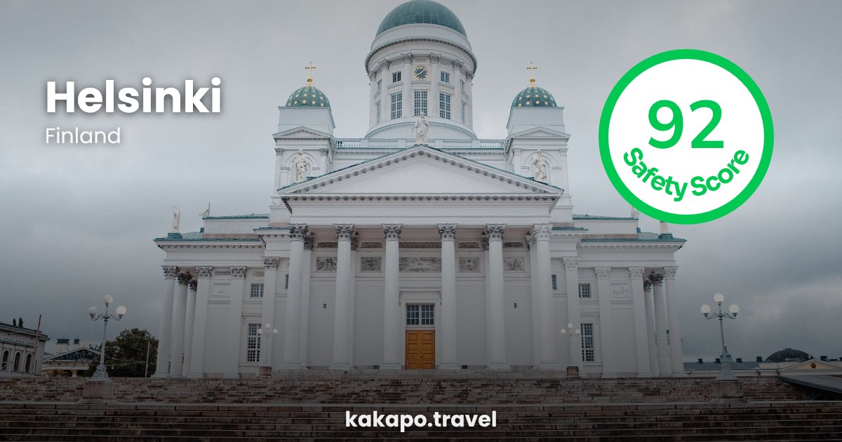 Helsinki, Finland — safety score 92 out of 100