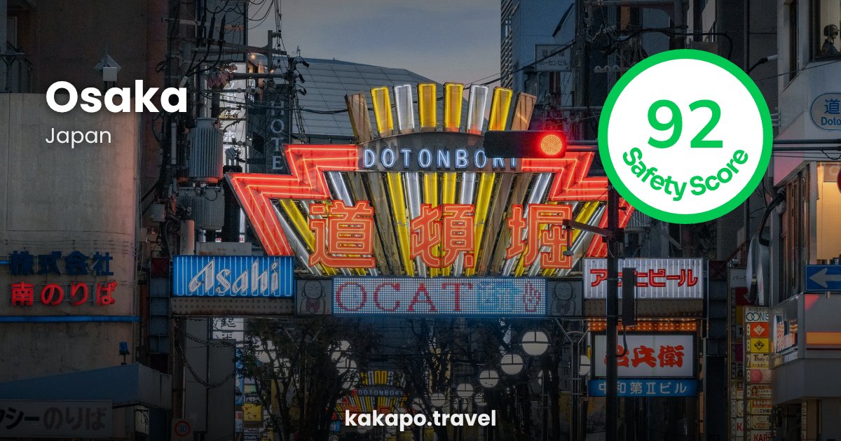 Osaka, Japan — safety score 92 out of 100