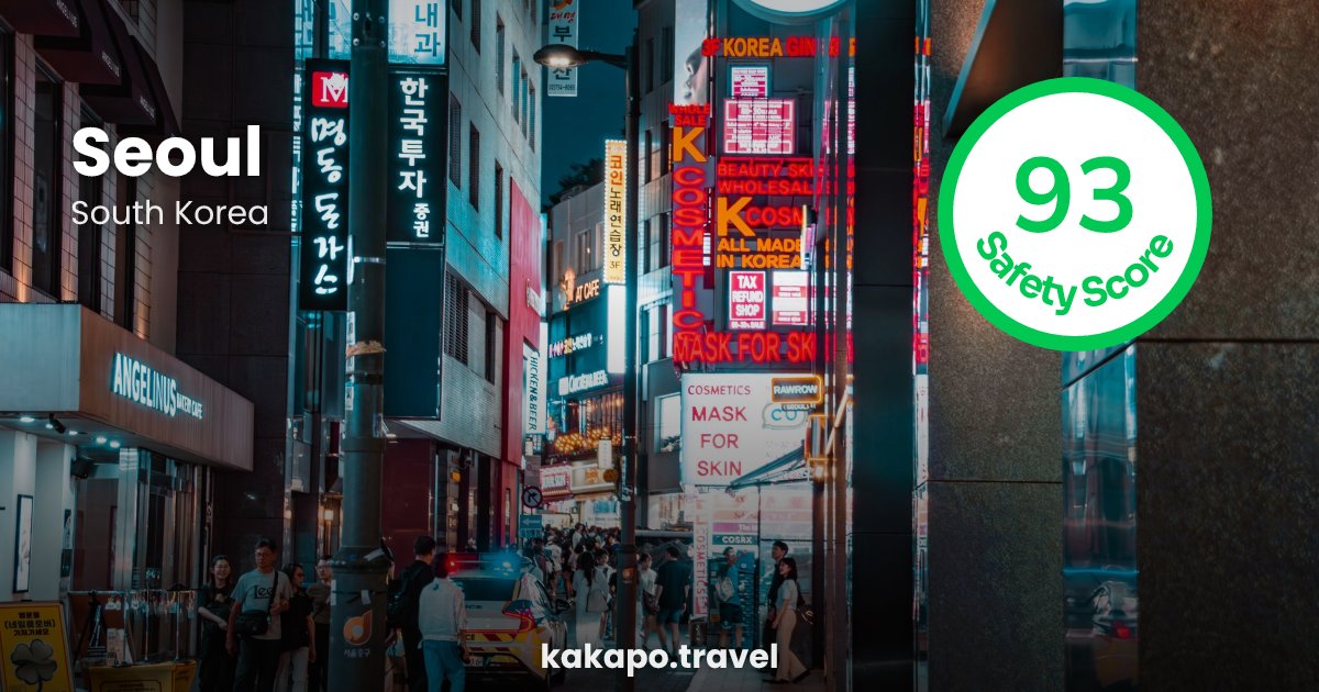 Seoul, South Korea — safety score 93 out of 100
