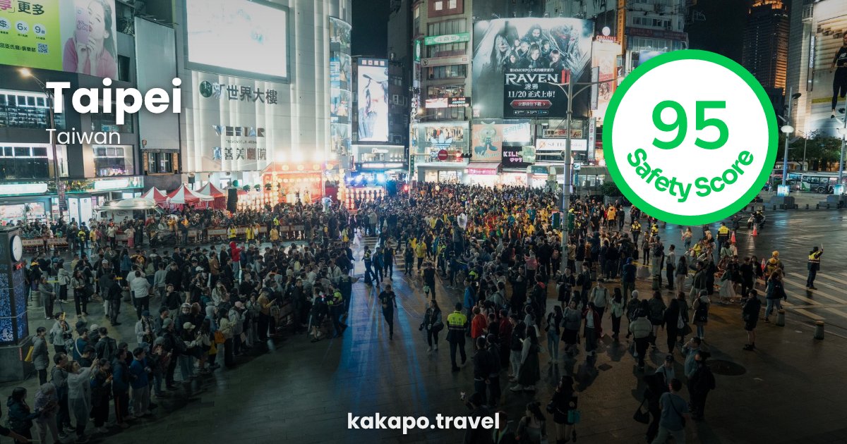 Taipei, Taiwan — safety score 95 out of 100