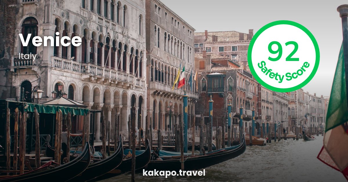 Venice, Italy — safety score 92 out of 100