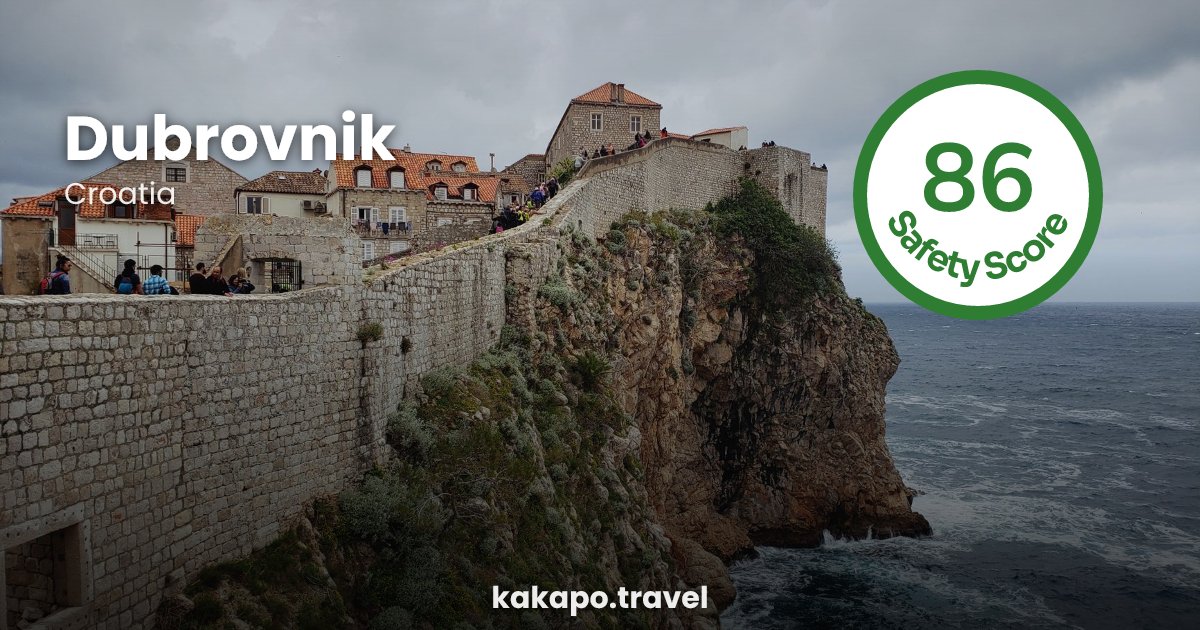 Dubrovnik, Croatia — safety score 86 out of 100