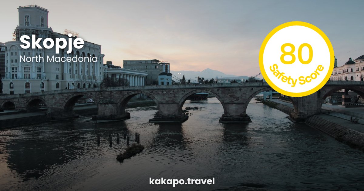Skopje, North Macedonia — safety score 80 out of 100