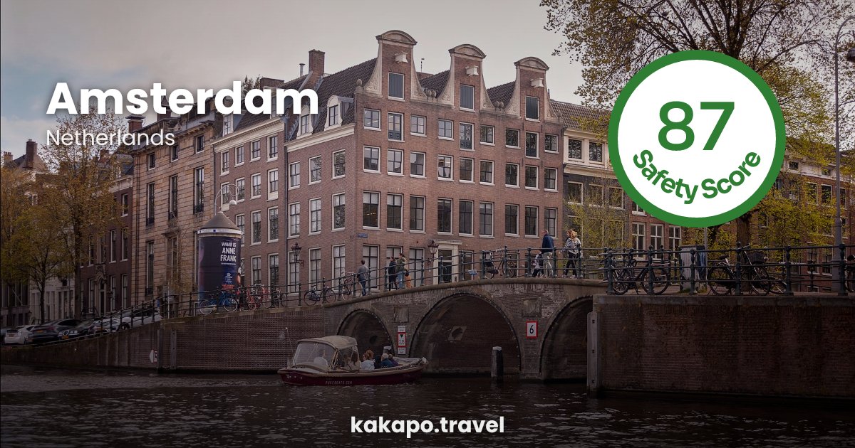Amsterdam, Netherlands — safety score 87 out of 100