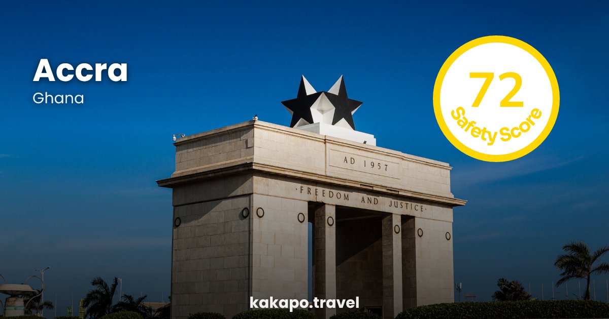 Accra, Ghana — safety score 72 out of 100