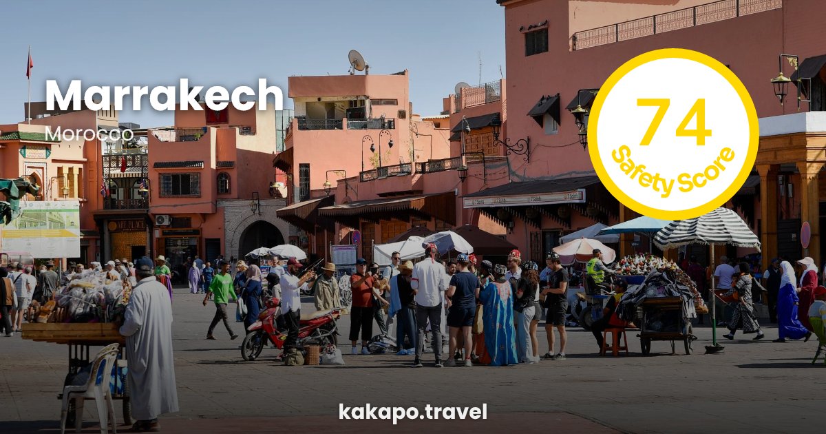 Marrakech, Morocco — safety score 74 out of 100