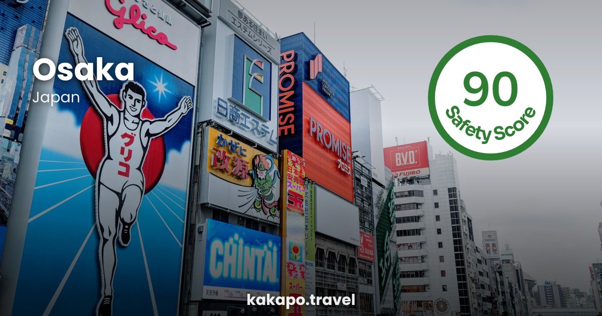 Osaka, Japan — safety score 90 out of 100