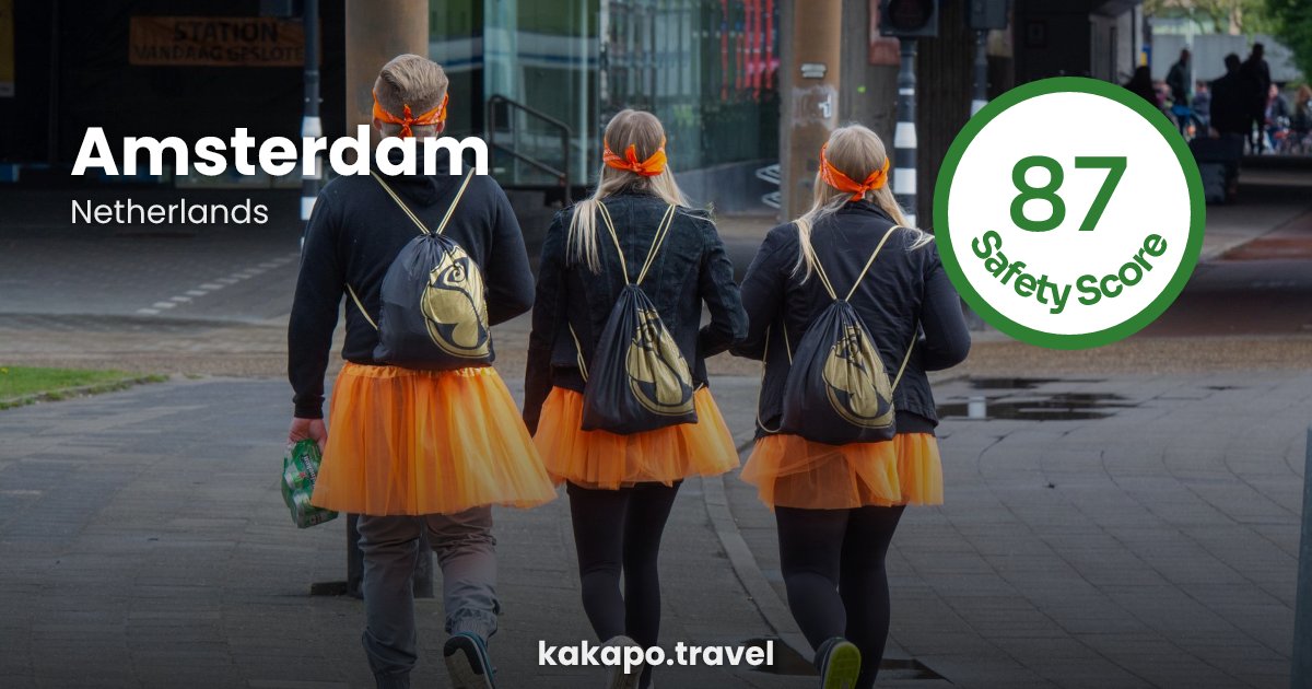 Amsterdam, Netherlands — safety score 87 out of 100