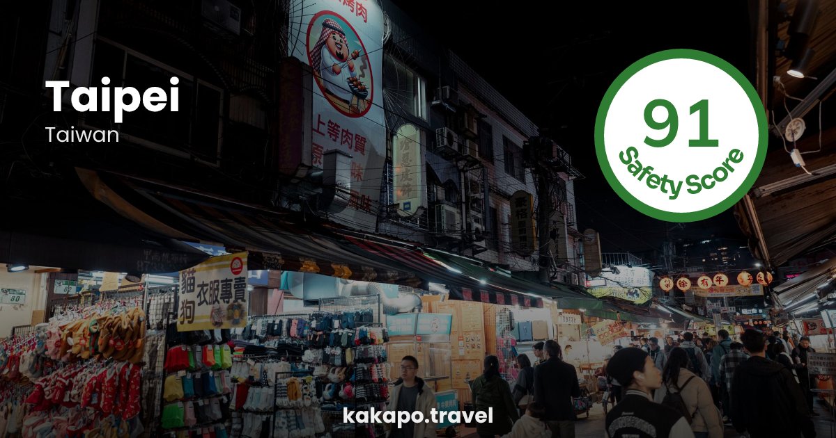 Taipei, Taiwan — safety score 91 out of 100