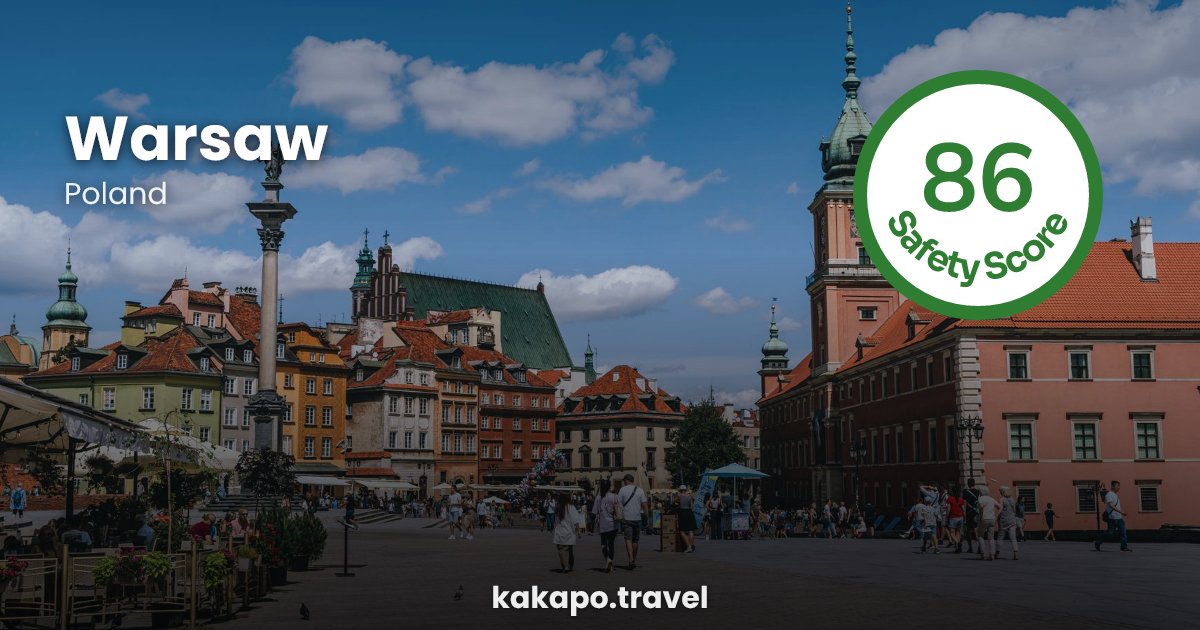 Warsaw, Poland — safety score 86 out of 100
