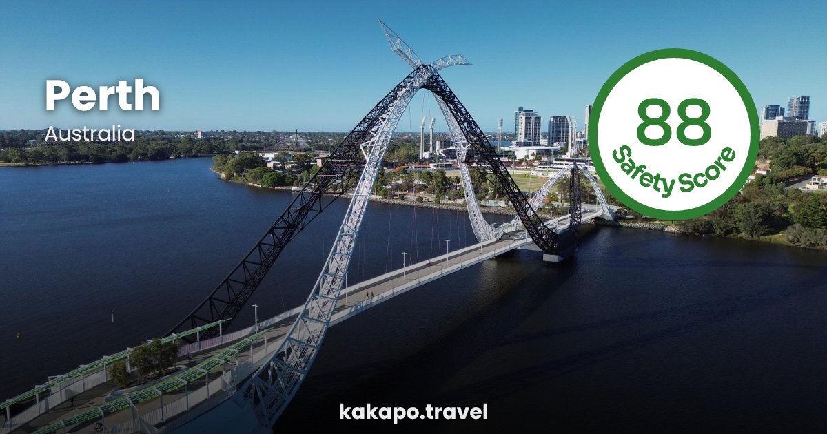 Perth, Australia — safety score 88 out of 100