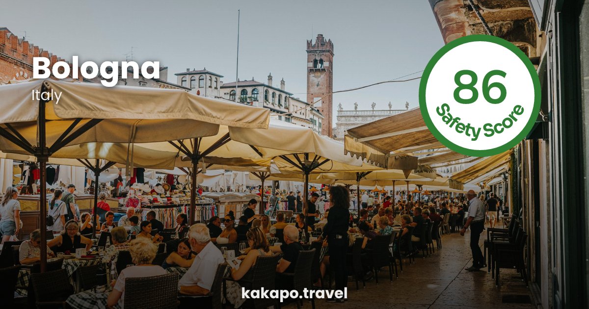 Bologna, Italy — safety score 86 out of 100