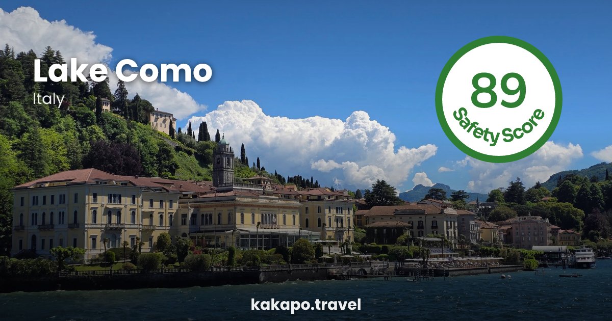 Lake Como, Italy — safety score 89 out of 100