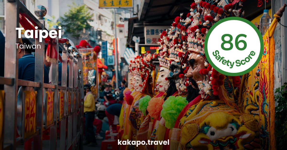 Taipei, Taiwan — safety score 86 out of 100