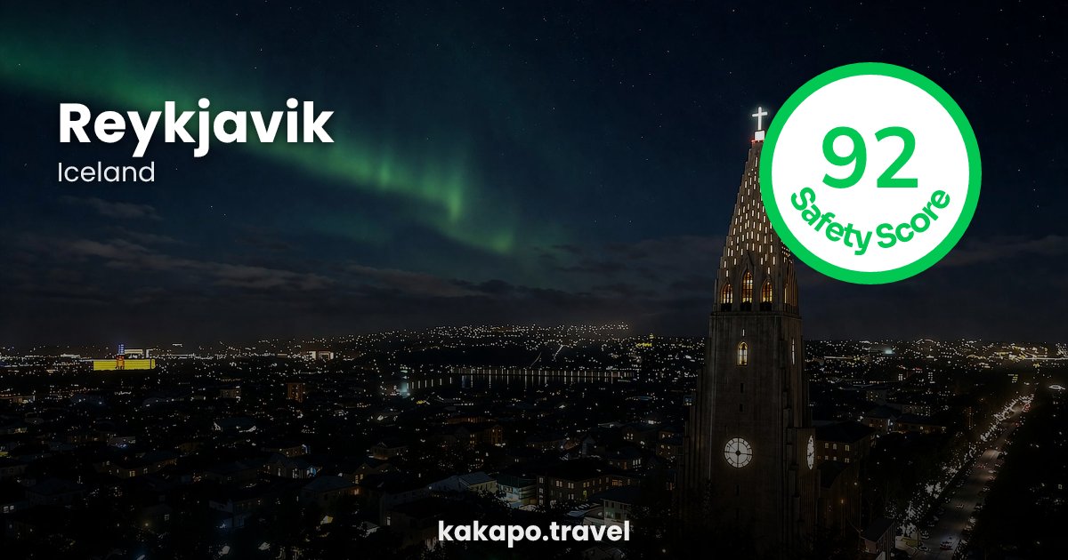 Reykjavik, Iceland — safety score 92 out of 100