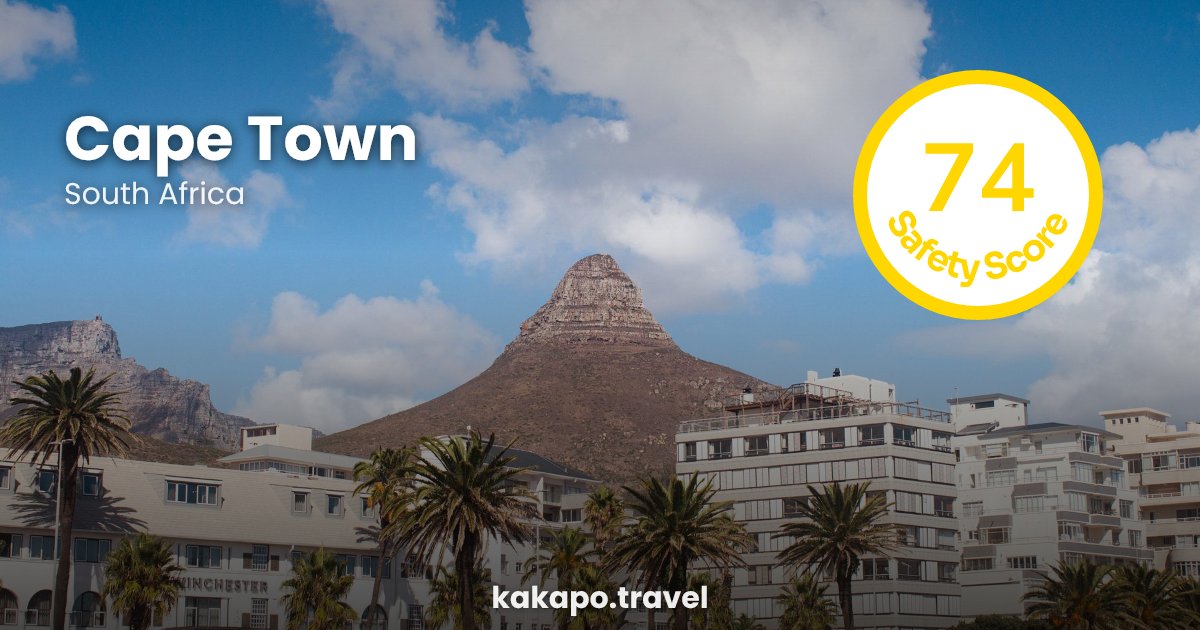 Cape Town, South Africa — safety score 74 out of 100
