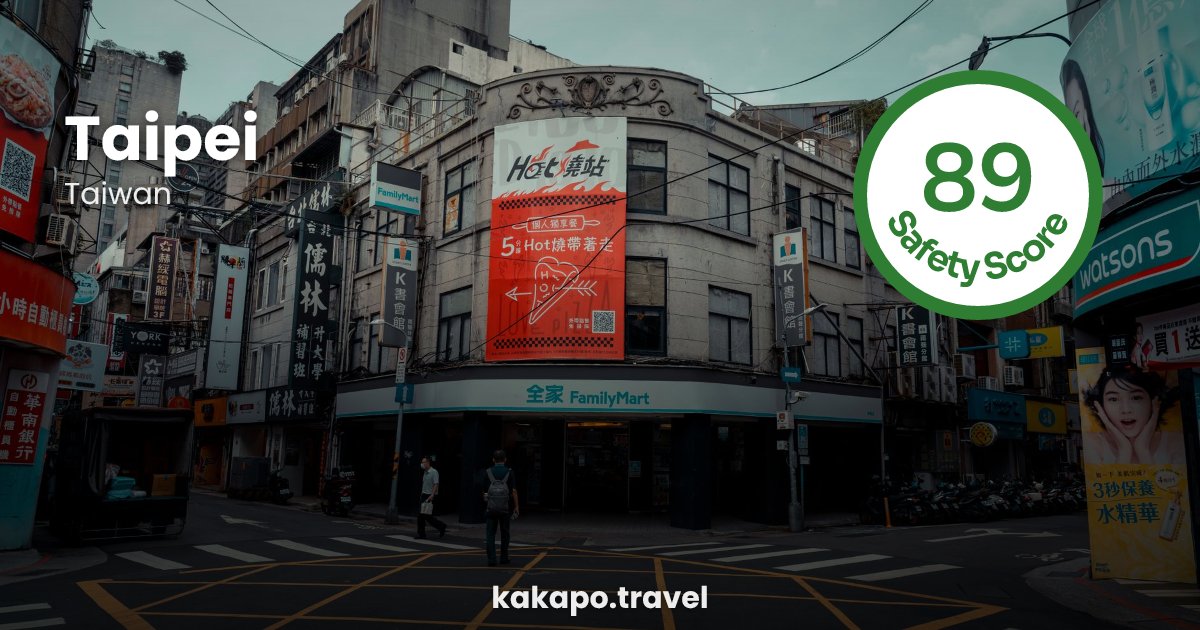 Taipei, Taiwan — safety score 89 out of 100