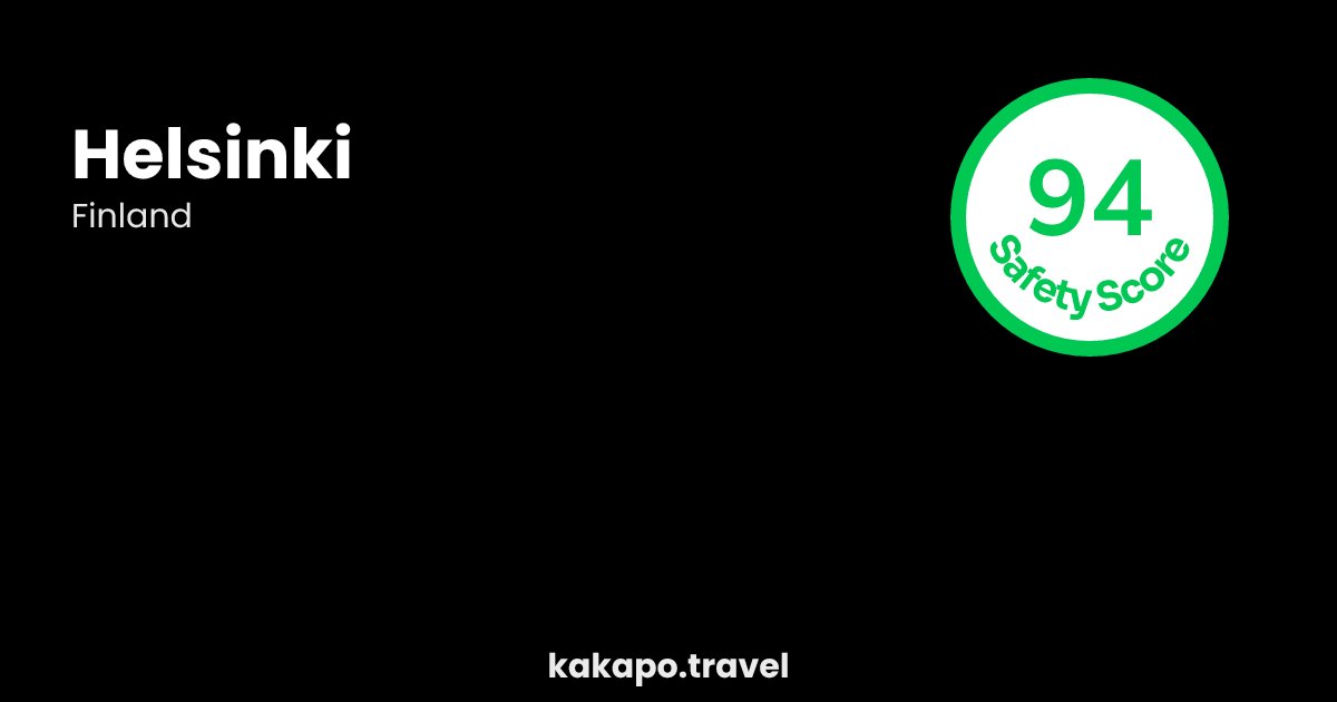 Helsinki, Finland — safety score 94 out of 100