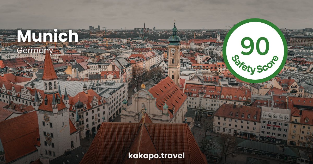 Munich, Germany — safety score 90 out of 100
