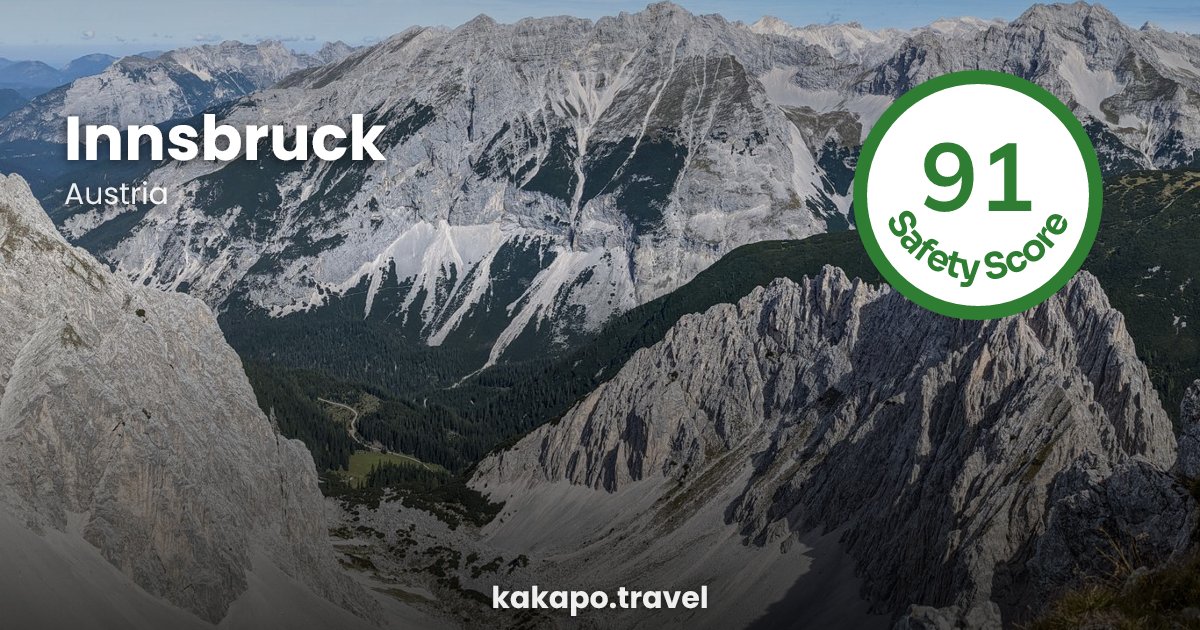 Innsbruck, Austria — safety score 91 out of 100