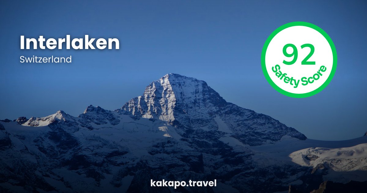 Interlaken, Switzerland — safety score 92 out of 100