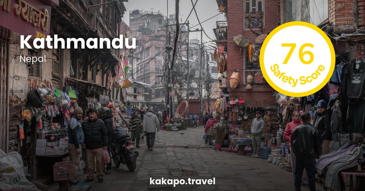 Kathmandu, Nepal — safety score 76 out of 100