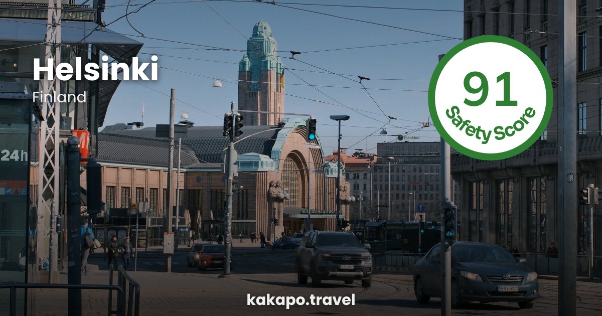Helsinki, Finland — safety score 91 out of 100