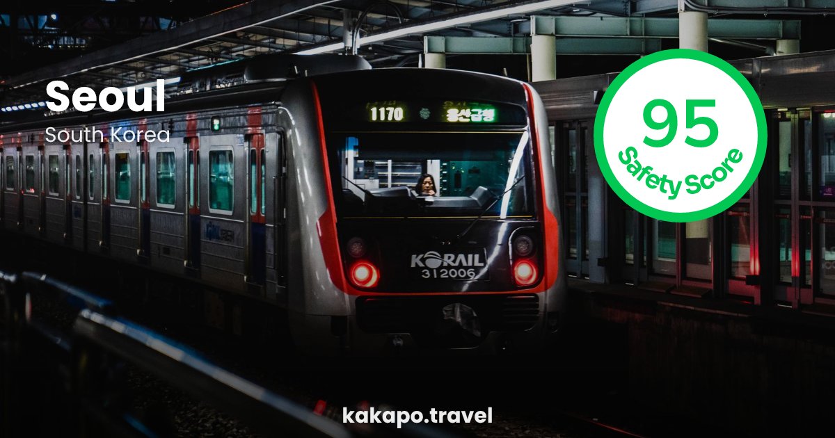 Seoul, South Korea — safety score 95 out of 100