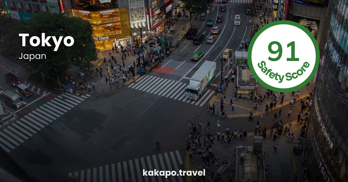 Tokyo, Japan — safety score 91 out of 100