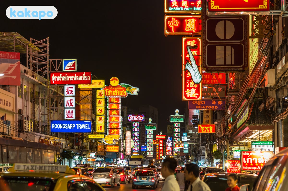 The Chinatown geography in Chinatown, Bangkok, Thailand — Kakapo travel safety guide