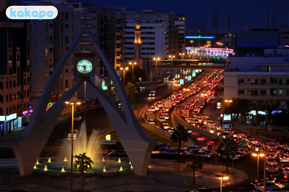 Gold Souk and Spice Souk after dark in Deira, Dubai, United Arab Emirates — Kakapo travel safety guide