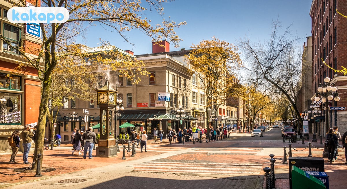 Water Street and the western tourist strip in Gastown, Vancouver, Canada — Kakapo travel safety guide
